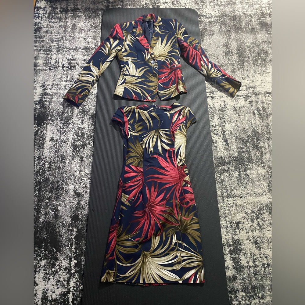 Mango suit size 2 flower design dress and blazer